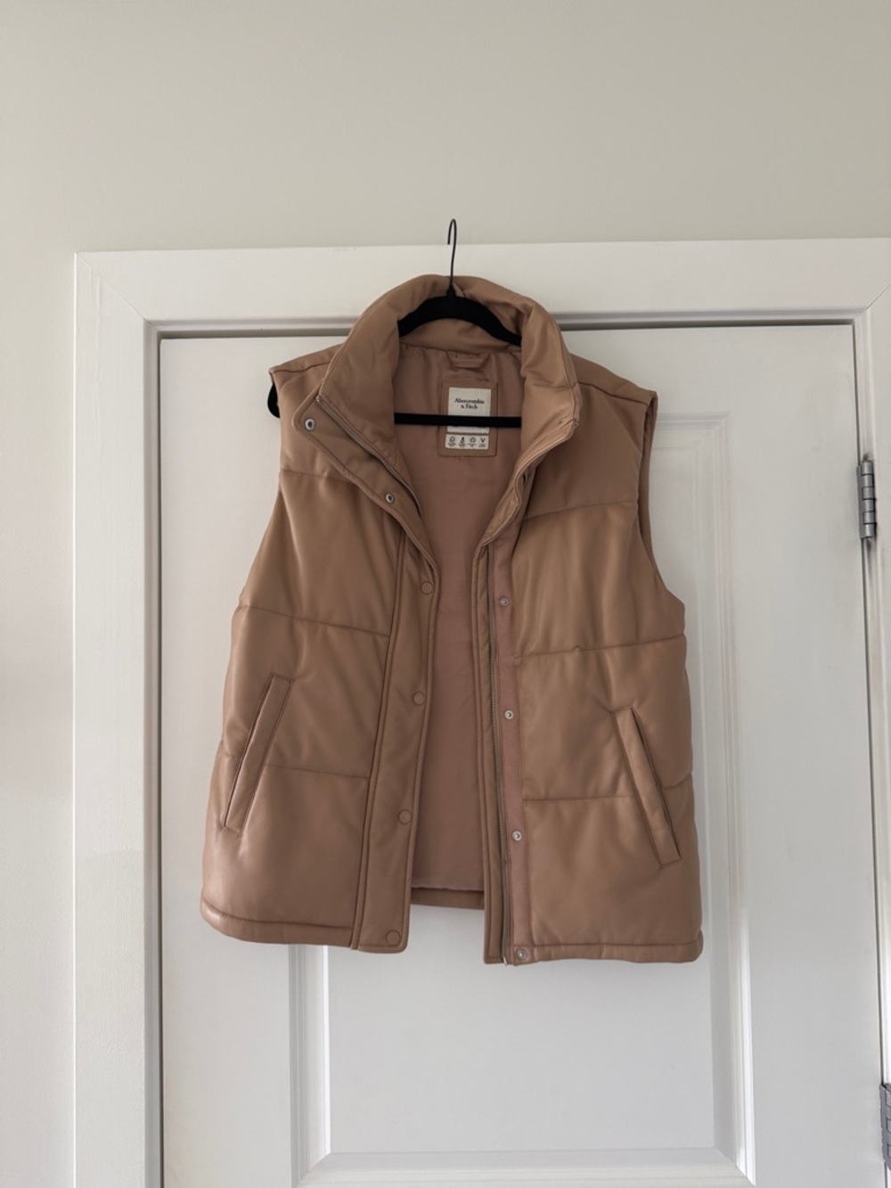 Abercrombie & Fitch Vegan Leather Vest in Tan